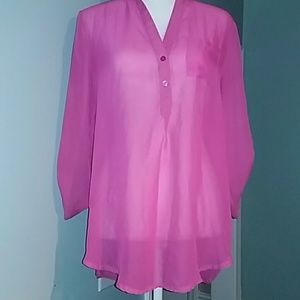 Sheer Hot Pink Kristin Nicole Blouse